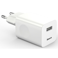 Зарядное устройство Baseus BX02 Quick Charger USB, 3A, 24W, белый