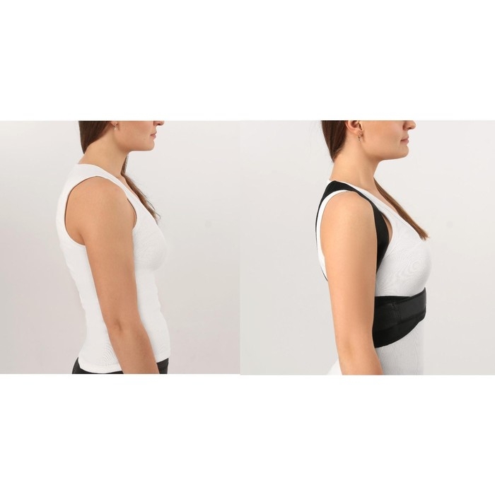 Массажёр - фиксатор для осанки и поясницы, на фастексах, размер универсальный, картонная коробка, цвет чёрный Массажёр - фиксатор для осанки и поясницы, на фастексах, размер универсальный, картонная коробка, цвет чёрный