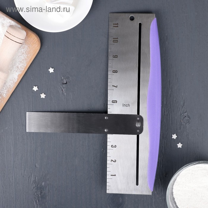 Шпатель кондитерский с размерной линейкой KONFINETTA, 2 части, 31×23×3 см, цвет фиолетовый Шпатель кондитерский с размерной линейкой KONFINETTA, 2 части, 31×23×3 см, цвет фиолетовый