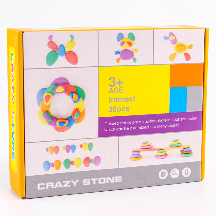 Развивающий набор «Камешки», 24 × 19,5 × 6 см, 36 камешков + книга с заданиями Развивающий набор «Камешки», 24 × 19,5 × 6 см, 36 камешков + книга с заданиями