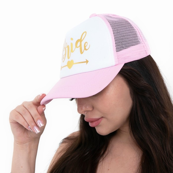 Кепка для девичника Bride, цвет розовый, карнавальный аксессуар Кепка для девичника Bride, цвет розовый, карнавальный аксессуар