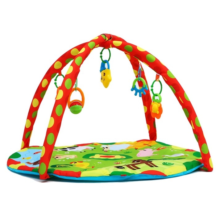 Развивающий коврик с дугами «Домашние зверята», 85х85 см, Крошка Я Развивающий коврик с дугами «Домашние зверята», 85х85 см, Крошка Я