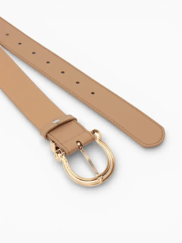 Ремень женский, 4&times;110 см, без винта, пряжка золотистая, 1 прокол, бежевый