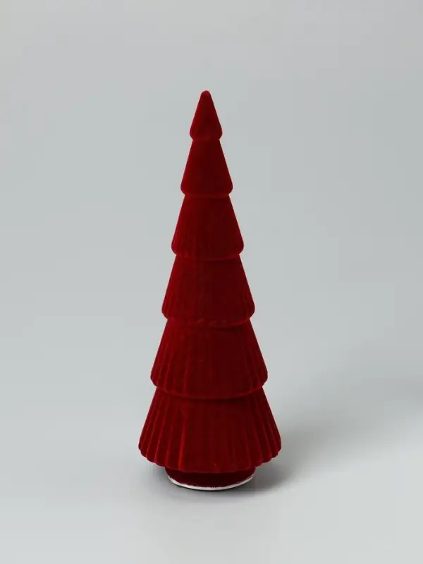 Фигура светодиодная  Фигура светодиодная "Елка красная бархатная", 5 LED, 23 см, от бат. 3xAG13, Т/БЕЛЫЙ