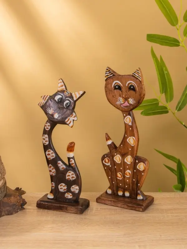 Сувенир на подставке «Киса», 25-27 см, дерево, МИКС