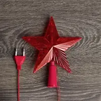 Светодиодная верхушка на ёлку &laquo;Звезда красная&raquo;, 15 см, 10 LED, 220 В, свечение красное