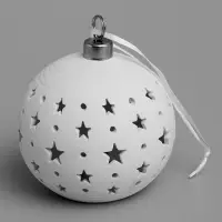 Ёлочный шар &laquo;Звёздное небо&raquo;, 9&times;9&times;9.8 см, 1 LED, керамика, от батареек LR44&times;2, свечение тёплое белое