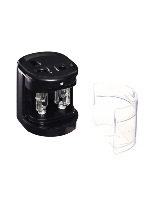 Точилка электрическая Berlingo Power TX, 2 отверстия, с контейнером, чёрная