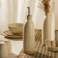 Бутылка для масла и соуса SL Home &laquo;Виенто&raquo;, 500 мл, 7&times;26 см, керамика, бежевая