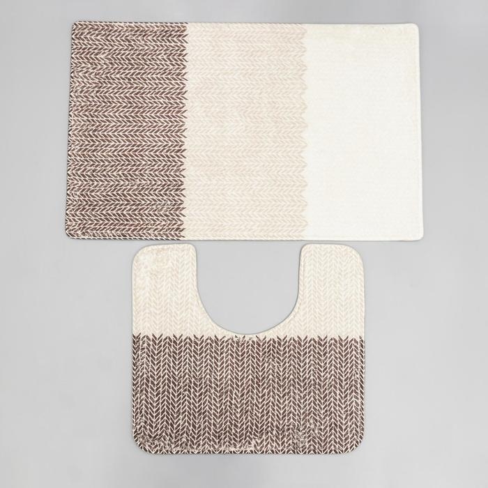 Набор ковриков для ванной и туалета SAVANNA «Тепло», 2 шт: 50×80 см, 40×50 см Набор ковриков для ванной и туалета SAVANNA «Тепло», 2 шт: 50×80 см, 40×50 см