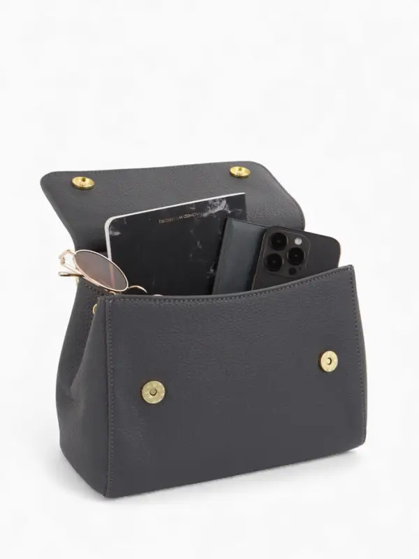 Сумка женская мессенджер TEXTURA на магните, 25&times;9&times;17 см, серая