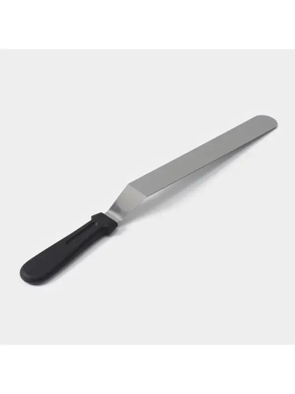 Кондитерская лопатка - палетка, изогнутая, 37 см, рабочая часть 25 см, чёрная