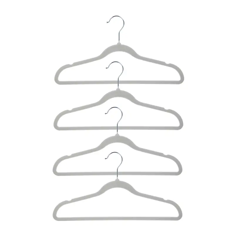 Вешалки для одежды тм VETTA, 4шт, 42см, с покрытием флок, цвет серый