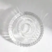 Подсвечник стеклянный &laquo;Рибс&raquo;, 6.3&times;6.3&times;5.5 см, d=2.5 / 5.5 см