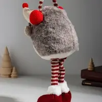Кукла интерьерная "Ёжик в зимних наушниках" 16х14х36 см