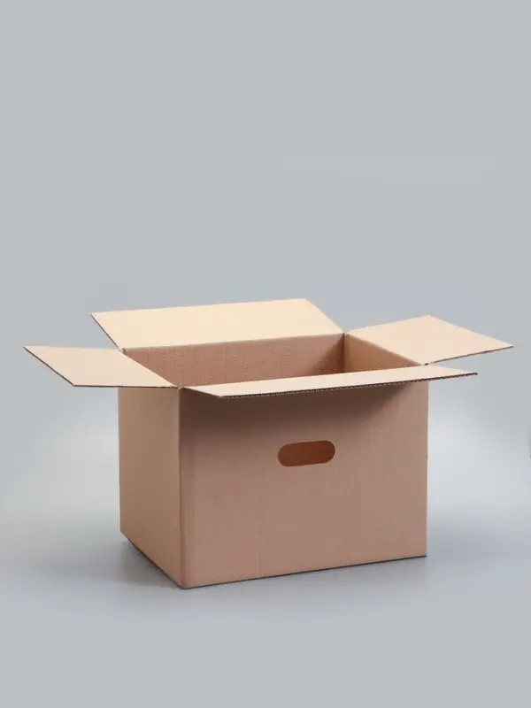 Коробка складная, бурая, для упаковки, хранения и переезда, с ручками, 40&times;30&times;30 см