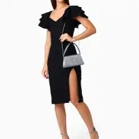 Сумка-клатч женская вечерняя на магните, серая