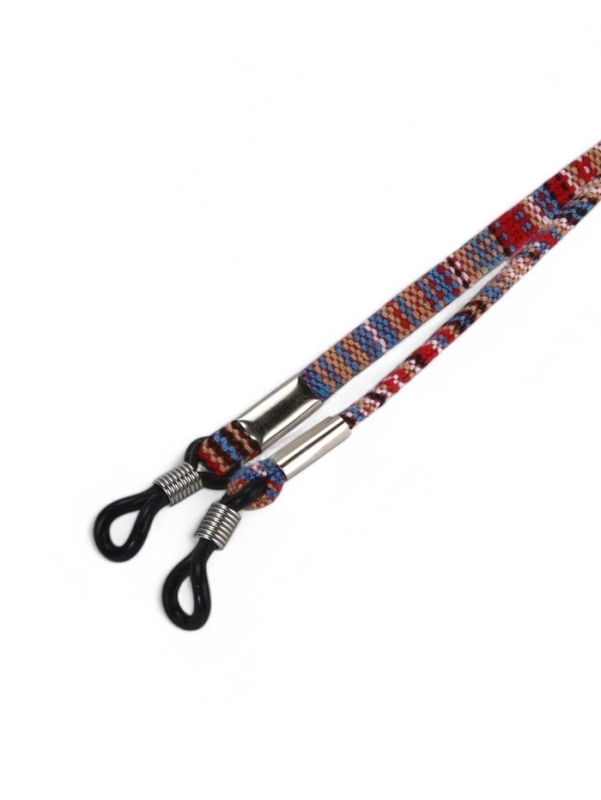 Шнурок для очков на шею 70 см, красный с узором Шнурок для очков на шею 70 см, красный с узором