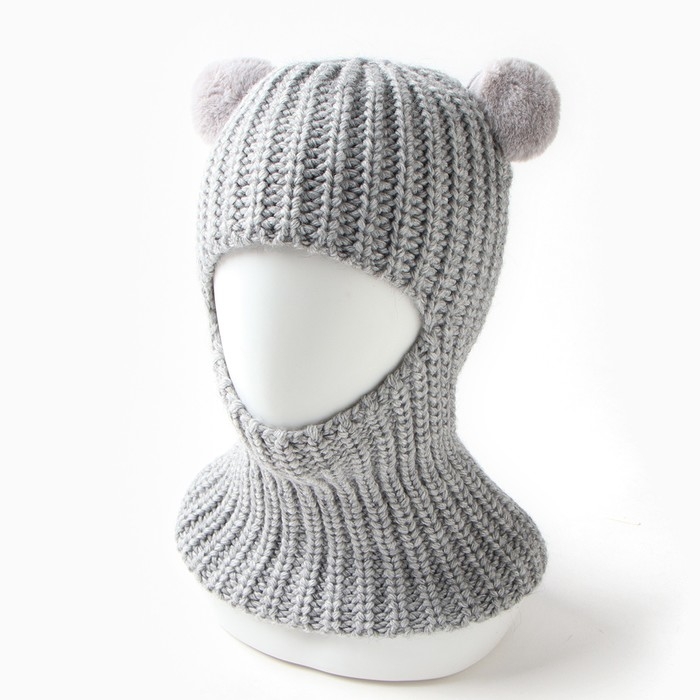 Шапка-шлем детский, цвет серый, размер 50-52 Шапка-шлем детский, цвет серый, размер 50-52