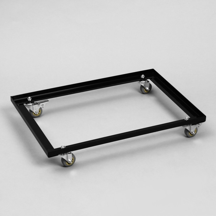 Корзина-накопитель складная, на колесах, 1 полка, 60×40×80 см, цвет чёрный Корзина-накопитель складная, на колесах, 1 полка, 60×40×80 см, цвет чёрный