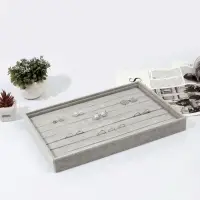 Подставка для колец &laquo;QF. Флок&raquo;, 7 полос, 35&times;24&times;3 см, серая