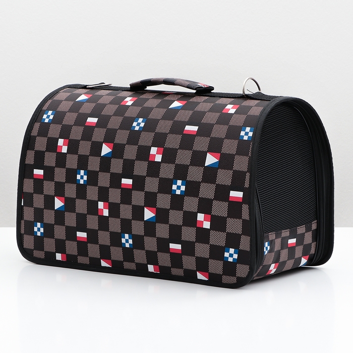 Сумка-переноска каркасная  Сумка-переноска каркасная "Звёздное небо" , размер L, 53 х 21 х 29 см, чёрная