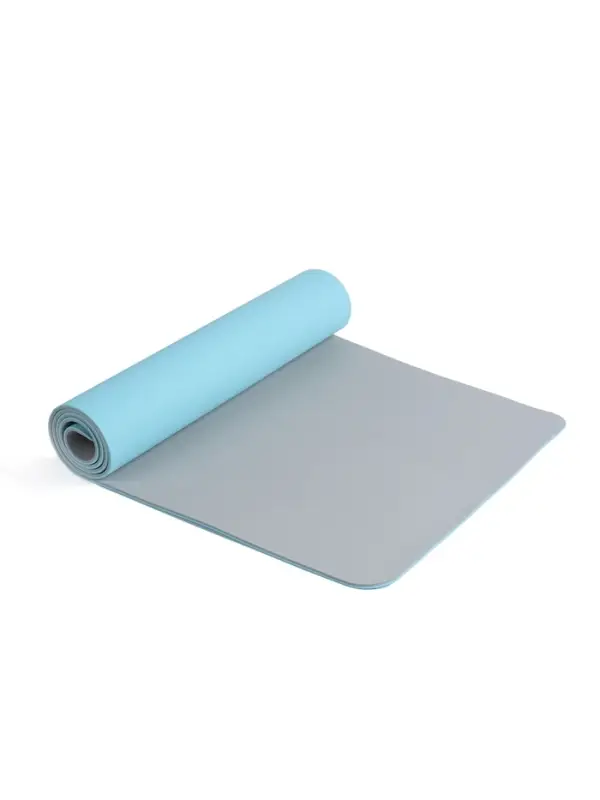 Коврик для фитнеса и йоги ONLYTOP, нескользящий, 183&times;61&times;0.6 см, цвет серый/голубой