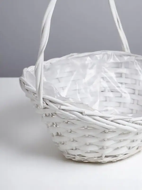 Корзина плетёная для хранения, лоза, с ручкой, овальная, со вставкой, серая, набор 3 шт.