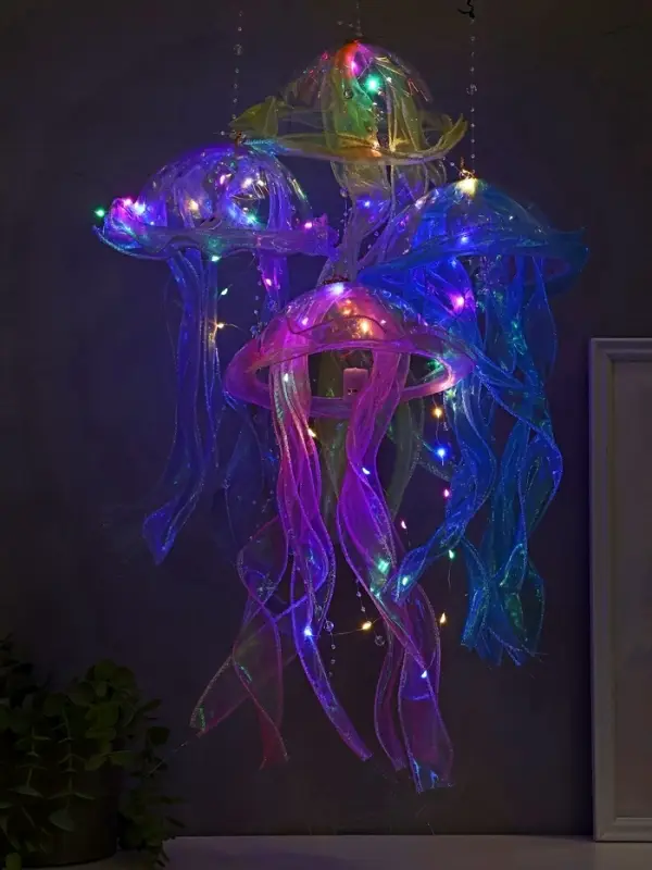 Набор светящихся медуз 4 шт ночник LED RGB 3хAG13 20х20х50 см Набор светящихся медуз 4 шт ночник LED RGB 3хAG13 20х20х50 см