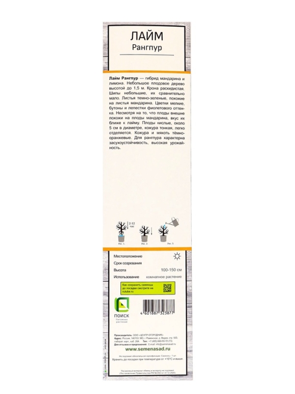 Цитрус Цитрус "Лайм Рангпур", туба, 1 шт, Весна 2025