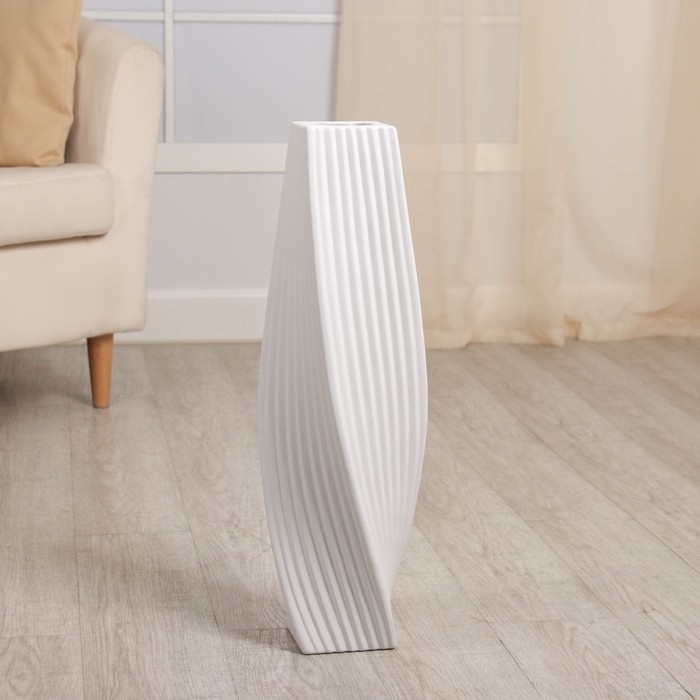 Ваза керамика напольная Ваза керамика напольная "Теренс" 58 см, белый