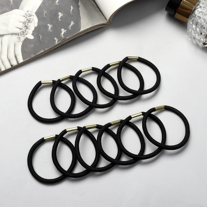 Резинка для волос Резинка для волос "Классика" (набор 12 шт) 4,5 см, чёрный