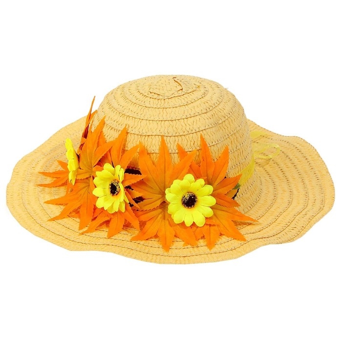 Карнавальная шляпа «Осенний букет», жёлтая, р. 52–54 см Карнавальная шляпа «Осенний букет», жёлтая, р. 52–54 см