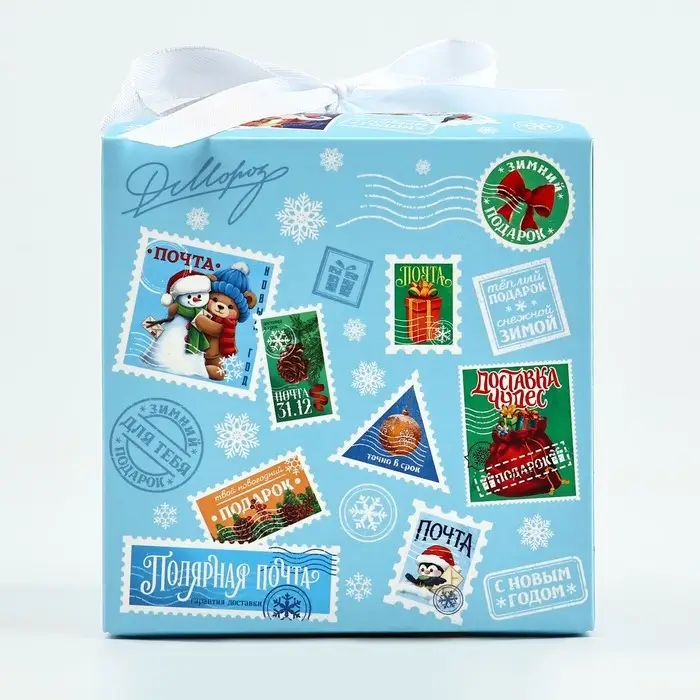 Коробка подарочная новогодняя складная «Новогодняя почта», 12 х 12 х 12 см Коробка подарочная новогодняя складная «Новогодняя почта», 12 х 12 х 12 см