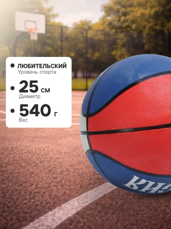 Баскетбольный мяч ONLYTOP &laquo;Россия&raquo;, клееный, 8 панелей, р. 7, резина, резиновая камера