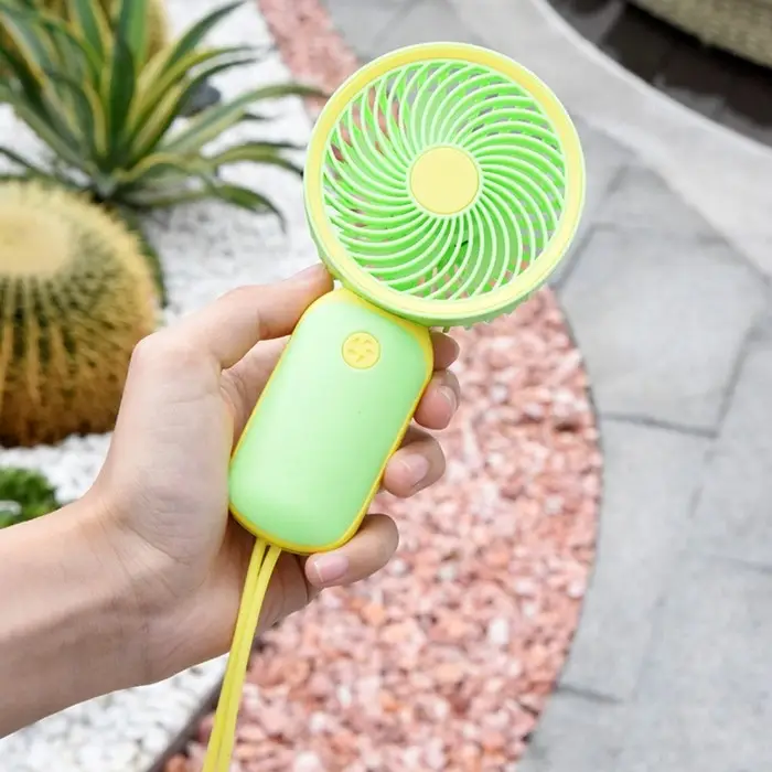 Вентилятор ручной YM88151, мини, осевой, 250 мАч, 1 режим, кабель для зарядки, зелёный