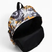 Рюкзак школьный, с абстрактным принтом, размер 30&times;13&times;42 см, жёлтый