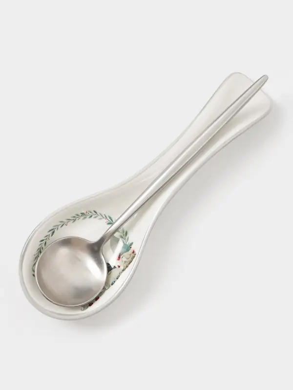 Подставка под ложку новогодняя Доляна «Домашние гномики», 22.3×7.1×2.5 см, доломит, белая Подставка под ложку новогодняя Доляна «Домашние гномики», 22.3×7.1×2.5 см, доломит, белая