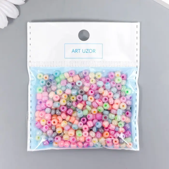 Бисер стекло 6/0 «Перламутр. Меланж. Зефирные цвета», 30 г Бисер стекло 6/0 «Перламутр. Меланж. Зефирные цвета», 30 г