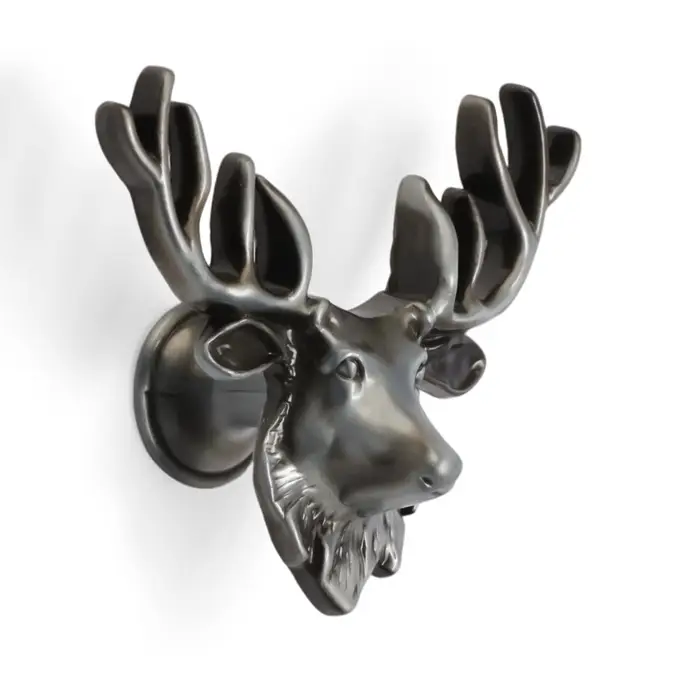 Ручка-кнопка CAPPIO PRO &laquo;Олень&raquo; 66&times;55 мм, цвет старинное серебро