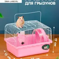 Клетка для грызунов &laquo;Пижон&raquo;, 23&times;17&times;17 см, розовая