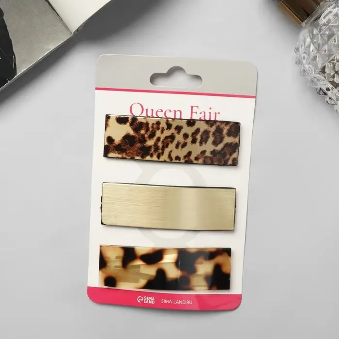 Невидимки для волос «Дифда», набор 3 шт., 7 см, леопардовые Невидимки для волос «Дифда», набор 3 шт., 7 см, леопардовые
