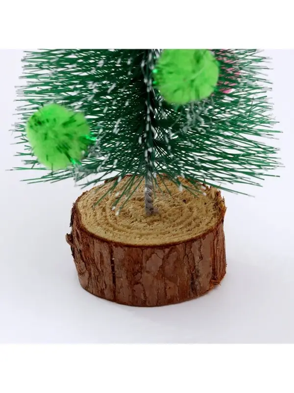 Декор &laquo;Ёлочка с цветными шарами&raquo;, с текстильными игрушками, на подставке, 7&times;7&times;15 см