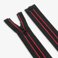 Молния &laquo;Трактор&raquo;, №5, разъёмная, замок автомат, 70 см, чёрная, красная