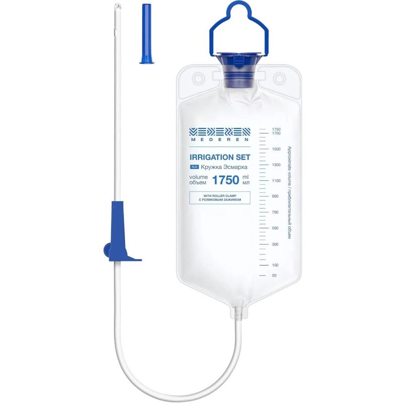 Кружка Эсмарха Mederen однораз. стерил. с рол. заж, 1,75л, 0316-M100-02