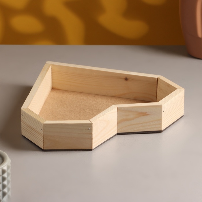 Кашпо деревянное 25×4.5 см  Кашпо деревянное 25×4.5 см "Сердце" подарочное, натуральный