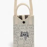 Сумка подр Коты, 12*4*17, отд на кнопке, дл ремень, белый Сумка подр Коты, 12*4*17, отд на кнопке, дл ремень, белый