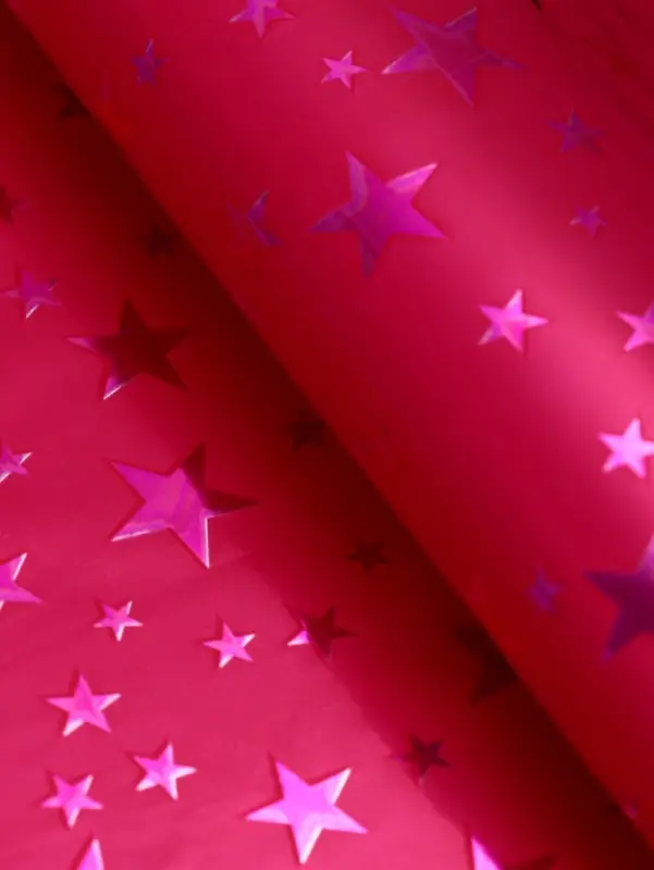 Пленка голография «Звёзды» розовый 70×100 см
