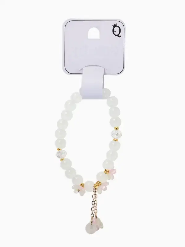 Браслет &laquo;Цветы Незабудки&raquo;, d=6 см, шар №8, белый, розовый