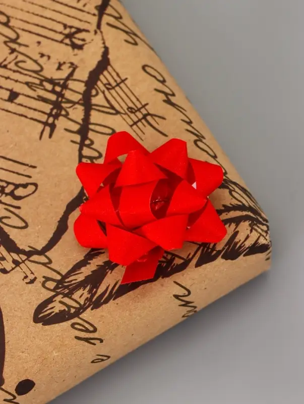 Подарочный Бант - звезда №3.5, с блестками, для упаковки подарков, набор 8 шт., МИКС